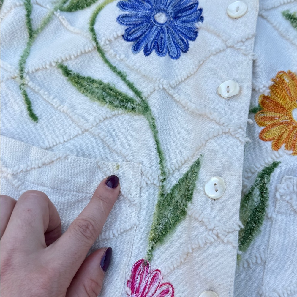 Tantrums White Floral Embroidered Bomber Jacket - Picture 8 of 12